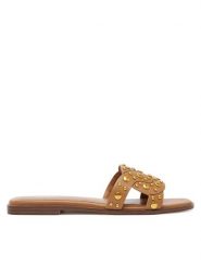 TWINSET Klapki 251TGT072 Brązowy. Brązowe klapki Twinset, bez wzorów, ze skóry, bez obcasa, bez zapięcia. Za 599.99 zł.