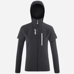 Kurtka Softshell RUTOR XCS AIR dla kobiet. Czarne kurtki narciarskie Millet, m, bez wzorów, z materiału, bez kaptura, narciarskie. Za 758.20 zł.