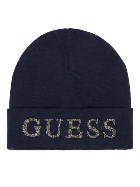Guess Czapka AW5398 POL01 Granatowy. Niebieskie czapki zimowe Guess, z aplikacjami, z wiskozy. Za 154.99 zł.