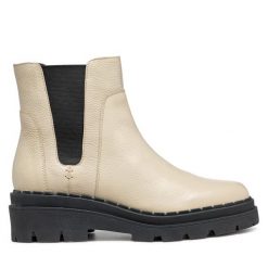 Sztyblety Geox. Szare botki Geox, bez wzorów, bez obcasa, na płaskiej podeszwie, bez zapięcia. Za 319.99 zł.
