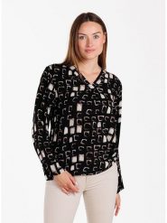 KEY LARGO Bluzka "Matrix" w kolorze czarnym rozmiar: M. Czarne bluzki KEY LARGO, m, bez wzorów, z wiskozy, bez kołnierzyka, bez ramiączek. Za 108.49 zł.