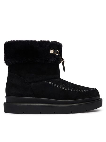 Guess Śniegowce FLFKEN LEA10 Czarny. Czarne śniegowce Guess, z aplikacjami, ze skóry, bez zapięcia. Za 714.99 zł.