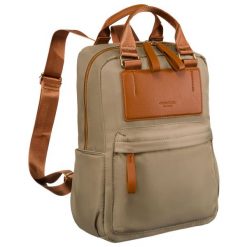 Plecak damski Peterson PTN JN-07 khaki. Brązowe plecaki Peterson, bez wzorów, z nylonu, bez dodatków. Za 119.99 zł.