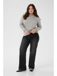 KAFFE curve Sweter "Janna" w kolorze jasnoszarym rozmiar: S. Szare swetry KAFFE curve, s, bez wzorów, bez ramiączek. Za 126.99 zł.