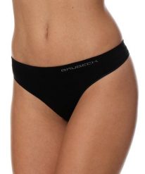 Majtki damskie bawełniane stringi Brubeck COMFORT COTTON. Czarne stringi Brubeck, bez wzorów, z bawełny. Za 26.99 zł.