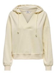 ONLY Bluza w kolorze beżowym rozmiar: XL. Brązowe bluzy ONLY, xl, bez wzorów, bez ramiączek, z kapturem. Za 105.63 zł.