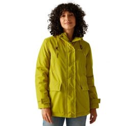 Kurtka Damska Orla Kiely Plain Mid Length Waterproof Jacket. Zielone kurtki przeciwdeszczowe Regatta, m, bez wzorów, z materiału, z kapturem, trekkingowe. Za 201.99 zł.