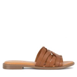 Klapki Lasocki. Brązowe klapki Lasocki, bez wzorów, bez obcasa, bez zapięcia. Za 129.99 zł.