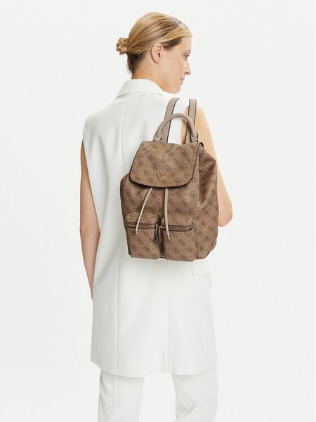 Guess Plecak HWSG71 18310 Beżowy. Brązowe plecaki Guess, z aplikacjami, ze skóry, bez dodatków. Za 319.99 zł.