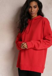 Czerwona Sportowa Bluza z Kapturem i Ściągaczami Kenasia. Czerwone bluzy z kapturem Renee, xl, bez wzorów, z kapturem. W wyprzedaży za 63.99 zł.