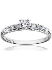 Revoni Złoty pierścionek z diamentami rozmiar: 53. Szare pierścionki Revoni, z diamentem, złote. Za 6,211.99 zł.