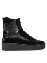 Tommy Hilfiger Botki Patent Laceup City Snow Boot FW0FW07841 Czarny. Czarne botki Tommy Hilfiger, bez wzorów, ze skóry, bez obcasa, na płaskiej podeszwie, bez zapięcia. Za 469.99 zł.