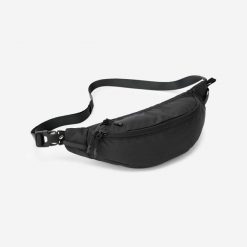 Torebka nerka ripstop 2 kieszenie. Czarne nerki i saszetki FORCLAZ, bez wzorów, z materiału, sportowe, małe, bez dodatków. Za 39.99 zł.