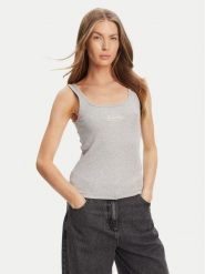 Guess Jeans Top W5YP35 KA0H1 Szary Regular Fit. Szare topy Guess Jeans, xl, z aplikacjami, z bawełny, bez kołnierzyka, bez ramiączek. Za 109.99 zł.