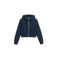 Damska bluza z kapturem zapinana na zamek Superdry Essential. Niebieskie bluzy Superdry, xs, bez wzorów, z dresówki, eleganckie, bez ramiączek, z kapturem. Za 379.60 zł.