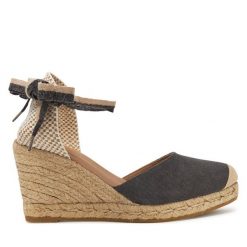 Espadryle Genuins. Czarne espadryle Genuins, bez wzorów, bez obcasa. Za 239.99 zł.