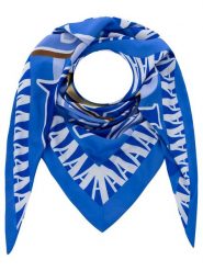 Zwillingsherz Chusta trójkątna "Letters" w kolorze niebieskim - 138 x 68 cm rozmiar: onesize. Niebieskie chusty Zwillingsherz, bez wzorów, z materiału. Za 100.99 zł.