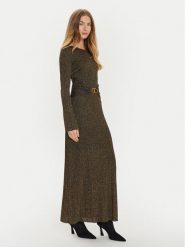 TWINSET Sukienka dzianinowa 242TT3460 Czarny Slim Fit. Czarne sukienki Twinset, xs, bez wzorów, z dzianiny, bez kołnierzyka, bez ramiączek. Za 1,749.00 zł.