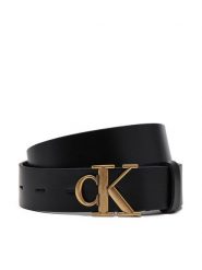 Calvin Klein Jeans Pasek Damski Monogram Placque Buckle 30Mm LV04K7002G Czarny. Czarne paski Calvin Klein Jeans, bez wzorów, z jeansu. Za 199.99 zł.