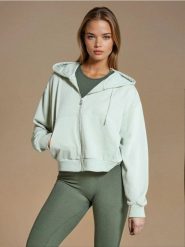 Rozpinana bluza z kapturem - zielony. Zielone bluzy Sinsay, l, bez wzorów, bez ramiączek, z kapturem. Za 25.99 zł.