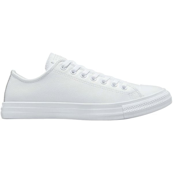 Buty sportowe Converse Chuck Taylor All Star Leather. Białe buty sportowe lifestyle Converse, bez wzorów, ze skóry, retro, bez zapięcia. Za 490.00 zł.