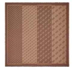 Chusta Guess. Brązowe chusty Guess, z aplikacjami. Za 194.99 zł.