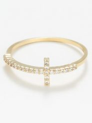 OR ÉCLAT Złoty pierścionek "Croix vérité" z cyrkoniami rozmiar: 56. Żółte pierścionki Or Éclat, z cyrkonią, złote. Za 695.99 zł.