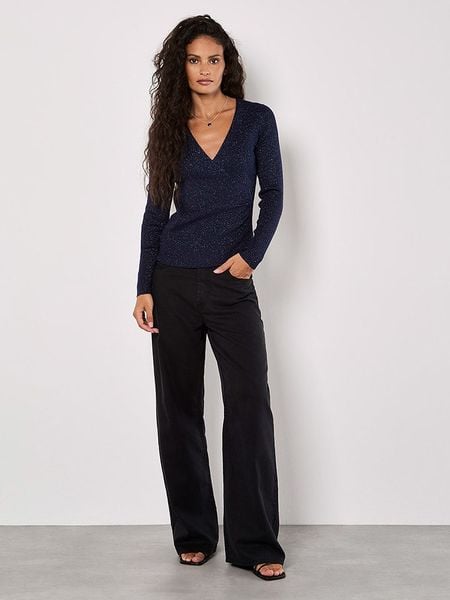 Apricot Sweter w kolorze granatowym rozmiar: M. Niebieskie swetry Apricot, m, bez wzorów, ze splotem, bez ramiączek. Za 95.92 zł.