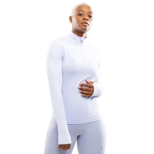 Damska bluza do biegania z suwakiem pod szyją Fitness Siroko Center Lilac. Fioletowe bluzy SIROKO, bez wzorów, z tkaniny, bez kaptura, do biegania. Za 148.00 zł.