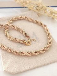 Atelier MIU Pozłacany naszyjnik - dł. 45 cm rozmiar: onesize. Żółte naszyjniki atelier MIU, z materiału, pozłacane. Za 43.99 zł.