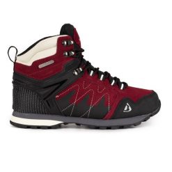 Buty trekingowe damskie Bergson Tubkal Mid STX. Czerwone buty trekkingowe Bergson, bez wzorów, z gumy, bez zapięcia, trekkingowe. Za 335.00 zł.