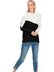 Heine Sweter w kolorze czarno-białym rozmiar: 36. Białe swetry Heine, bez wzorów, bez ramiączek. Za 52.79 zł.