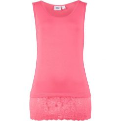 Top z wiskozy z koronką bonprix pastelowy różowy. Topy marki 4f. Za 32.99 zł.
