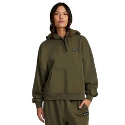 Bluza sportowa damska RVCA Essential. Zielone bluzy bez kaptura RVCA, s, bez wzorów, z bawełny, bez kaptura. Za 181.00 zł.