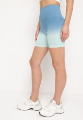 Niebieskie Szorty Kolarki Sportowe przed Kolano z Szeroką Gumą w Pasie Lavinna. Niebieskie szorty sportowe Born2be, bez wzorów, z gumy. Za 59.99 zł.
