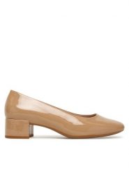 ECCO Czółenka Liva 25060301084 Beżowy. Brązowe czółenka ECCO, bez wzorów, ze skóry, bez obcasa, bez zapięcia. Za 599.99 zł.