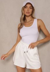 Biały Tank Top z Bawełny Basic Emiaris. Białe topy Renee, s, bez wzorów, z bawełny, biznesowe, bez kołnierzyka, bez ramiączek. W wyprzedaży za 19.99 zł.