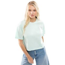 Damski luźny crop top Lifestyle Siroko IBZ Eivissa Water Green. Niebieskie topy sportowe SIROKO, bez wzorów, z bawełny. Za 126.00 zł.
