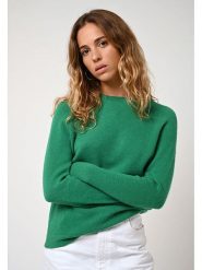 AUTHENTIC CASHMERE Kaszmirowy sweter "Ecrin" w kolorze zielonym rozmiar: M. Zielone swetry AUTHENTIC CASHMERE, m, bez wzorów, z kaszmiru, bez ramiączek. Za 318.37 zł.