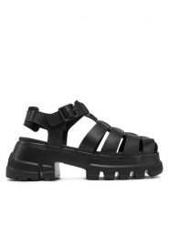Tommy Jeans Sandały EN0EN02751 Czarny. Czarne sandały Tommy Jeans, bez wzorów, z jeansu, bez obcasa, na koturnie, bez zapięcia. Za 479.99 zł.