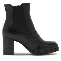 Botki Sergio Bardi. Czarne botki Sergio Bardi, bez wzorów, bez obcasa, na słupku, bez zapięcia. Za 189.99 zł.