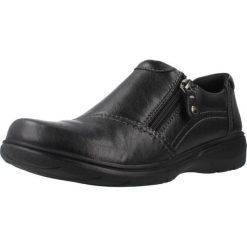 Buty CLARKS CARLEIGH RAY Czarny. Czarne buty trekkingowe Clarks, bez wzorów, ze skóry, bez zapięcia, trekkingowe. Za 264.99 zł.