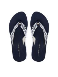 Tommy Hilfiger Japonki Mono Wedge Summer Sandal FW0FW09696 Granatowy. Niebieskie japonki Tommy Hilfiger, bez wzorów, z materiału. Za 189.99 zł.