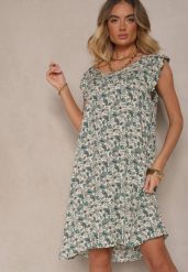 Zielona Sukienka z Bawełny o Rozkloszowanym Kroju w Print Paisley Islio. Zielone sukienki Renee, do pracy, l, bez wzorów, z bawełny, biznesowe, bez kołnierzyka, bez ramiączek, midi, proste. W wyprzedaży za 39.99 zł.