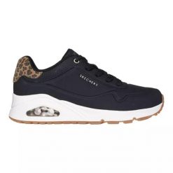 Baskets Femme UNO-JUNGLE NITE Noir SKECHERS. Czarne buty sportowe lifestyle Skechers, bez wzorów, ze skóry ekologicznej, sportowe, bez zapięcia. Za 371.00 zł.
