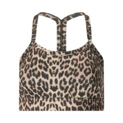 Sportowa biustonosz damski z nadrukiem Athlecia Bloom V2. Brązowe biustonosze sportowe Athlecia, bez wzorów, do biegania. Za 172.00 zł.