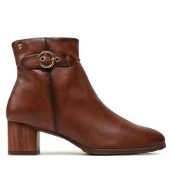 Botki Pikolinos. Brązowe botki Pikolinos, bez wzorów, bez obcasa, na słupku, bez zapięcia. Za 699.99 zł.