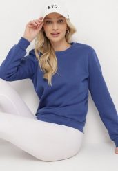 Niebieska Bluza Sotear. Niebieskie bluzy bez kaptura Born2be, na zimę, l, bez wzorów, z dzianiny, bez kaptura. W wyprzedaży za 33.99 zł.