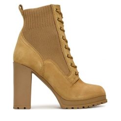 Botki Aldo. Brązowe botki Aldo, bez wzorów, bez obcasa, na słupku, bez zapięcia. Za 529.99 zł.