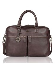 Bellicci Skórzana torebka "Chase" w kolorze ciemnobrązowym - 39 x 27 x 10 cm rozmiar: onesize. Brązowe torby na laptopa Bellicci, bez wzorów, z materiału, przez ramię, bez dodatków. Za 347.99 zł.